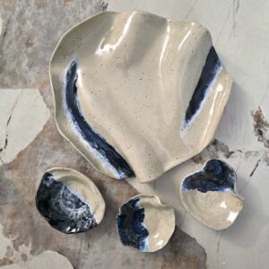 Blue Coastal Ceramic Charcuterie Board Set (Sold)